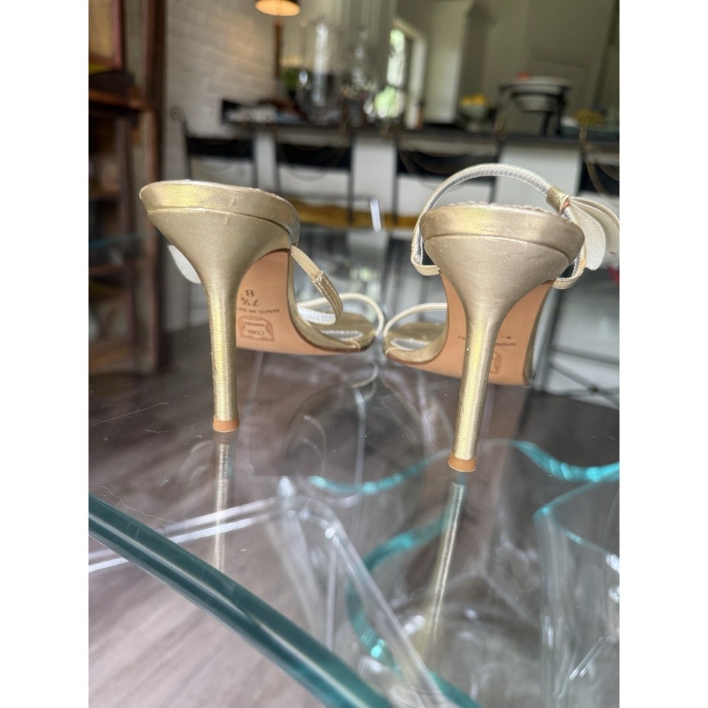Charles David Gold Lead Strappy Heels Toga Party Greek Grecian Goddess Stilettos - Picture 6 of 8